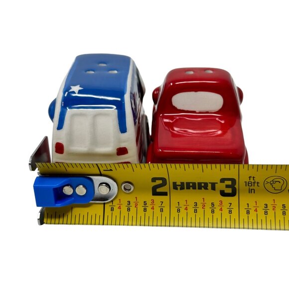 Red Truck Patriotic Summer July 4 Salt Pepper Shaker Set Camper Trailer NEW Blue - Picture 6 of 8